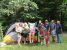 A picture of Santa and his elves at Santa's campsite